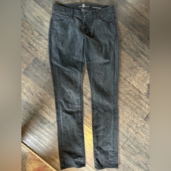 7 For All Mankind Denim - 7 For All Mankind Roxanne Slim Fit Black Jeans | Rhinestone Pockets | Size 26